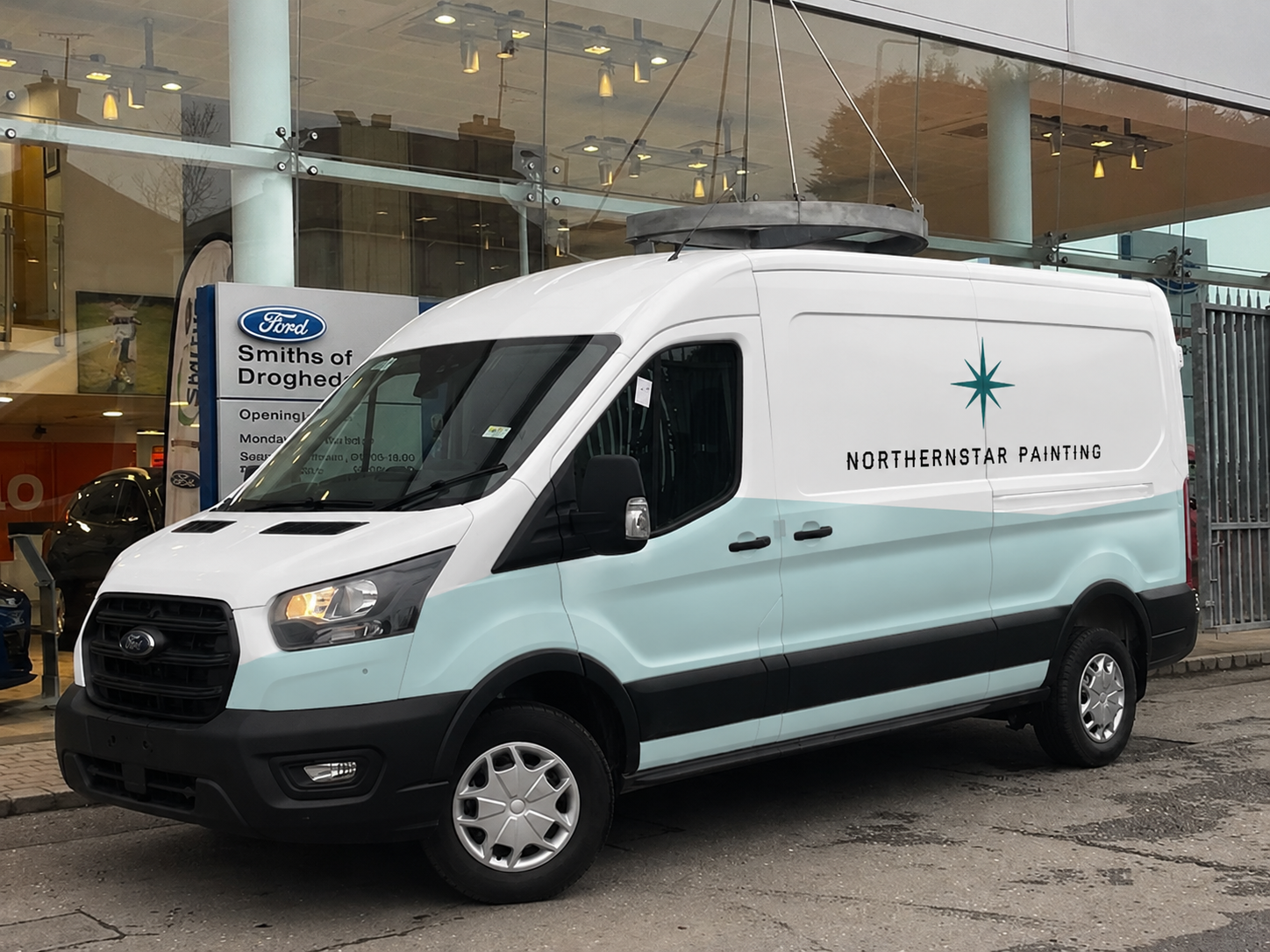 Northern Star Painting work van on a Melbourne residential painting job